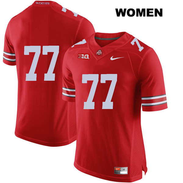 Ohio State Buckeyes Women's Nicholas Petit-Frere #77 Red Authentic Nike No Name College NCAA Stitched Football Jersey SO19I50CR